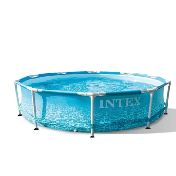 Intex swimmingpool med rund ramme - 305 x 76 cm - Vandprint - Inklusive Tilbehør CB87