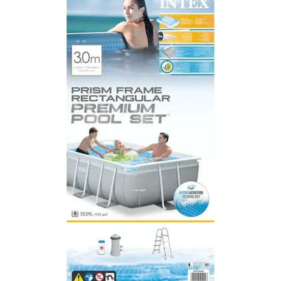 INTEX swimmingpoolsæt Prism Frame 300x175x80 cm rektangulær