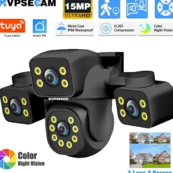 IP Kamera, 15MP Opløsning, AI Bevægelsesdetektion,EU Stik, 1Pcs WIFI NEKORT