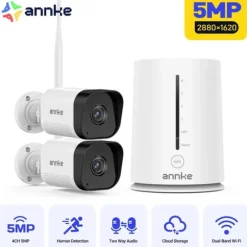 IP-kamera, 5MP opløsning, Wi-Fi-forbindelse,Med 2stk Cam