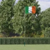 Irsk flag med teleskopisk flagstang 5,55 m | Farve: Grøn, Hvid, Orange | Materiale: Aluminium