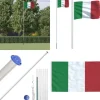 Italien flag og flagstang 6,23 m aluminium - Italien Flag - Italien-flag - Home & Living