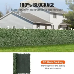 Ivy Privacy-hegn 1,5 x 2,5 m - Kunstigt grøn vægskærm med mesh-bagside til have, balkon og gårdhave dekoration.