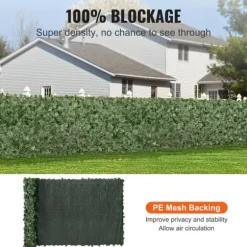 Ivy privatlivshegn, 1,5 x 4 m kunstig grøn væg, mesh-bagside, robust samling. Ideel til have, gård og balkondekoration.