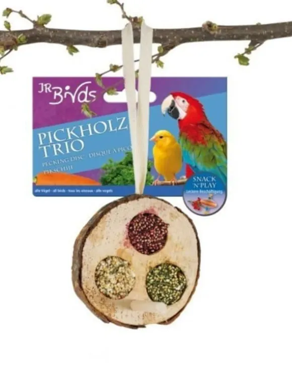 JR FARM - Disc Trio - lækre godbidder til leg og gnask til alle papegøjer 70g