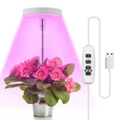 Justerbar Højde 3,5 tommer Rød Blå LED Vækstlys - 5W USB Plantelampe til Indendørs Brug