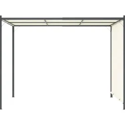 Justerbar pergola med tilbagetrækkeligt tag - 3x3 m | Farve: Creme