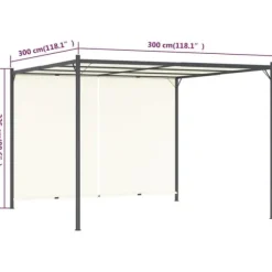 Justerbar pergola med tilbagetrækkeligt tag - 3x3 m | Farve: Creme