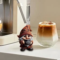 Kaffedværg Ornament - Charmerende Resin Figur til Hjemmet, Stue, Soveværelse, Kontor Dekoration