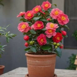 Kamelia japansk rose - Sæt med 2 - Camellia 'Lady C.' - Højde 60-70cm - ⌀19cm
