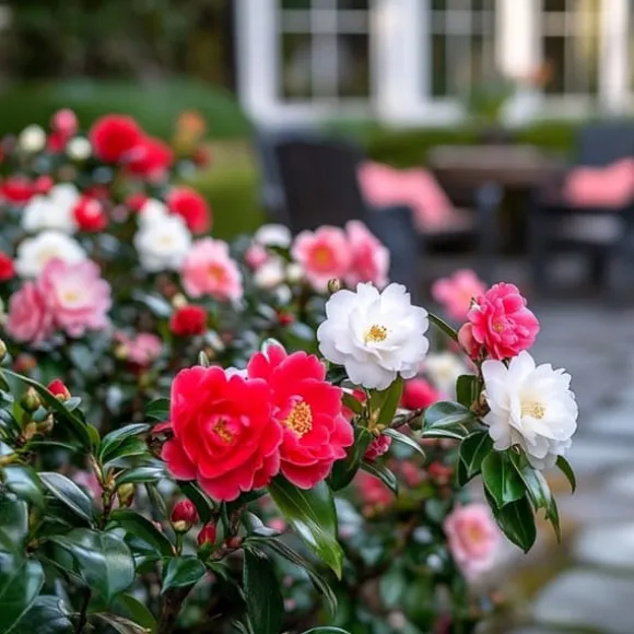 Kamelia japansk rose - Sæt med 6 - Camellia japonica - Højde 25-40cm - ⌀9cm