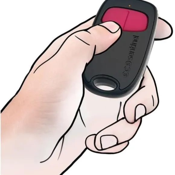 2-kanals fjärrkontroll - SCS SENTINEL - SimplyControl - Fuchsia, räckvidd 40m, frekvens 433,92 MHz, CR2032 litiumbatteri ingår