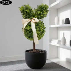 Kaninformet Topiary i Potte - Kunstig Buksbom - Udendørs Dekoration - Harpiks - Til Jubilæum/Udstilling - Grøn