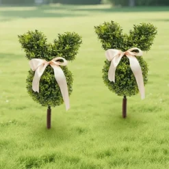 Kaninformet Topiary i Potte - Kunstig Buksbom - Udendørs Dekoration - Harpiks - Til Jubilæum/Udstilling - Grøn