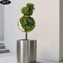 Kaninformet Topiary i Potte - Kunstig Buksbom - Udendørs Dekoration - Harpiks - Til Jubilæum/Udstilling - Grøn