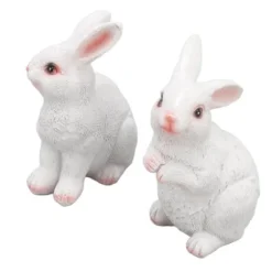 Kaninhavestatuer par - udendørs harpiksskulptur til hjemmeterrasse