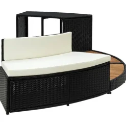 Kant til spa polyrattan og massivt akacietræ sort og natur - Spakant - Spakanter - Home & Living