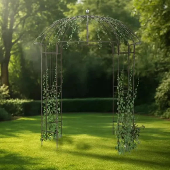 Keira Rose Arch - Bronze Metal Climbing Aid for Gardens, 200x200x270 cm