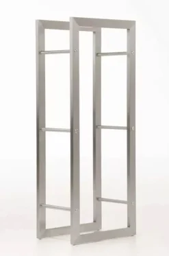 Keri Handcrafted Stainless Steel Firewood Rack Indoor, 25x60x100 cm