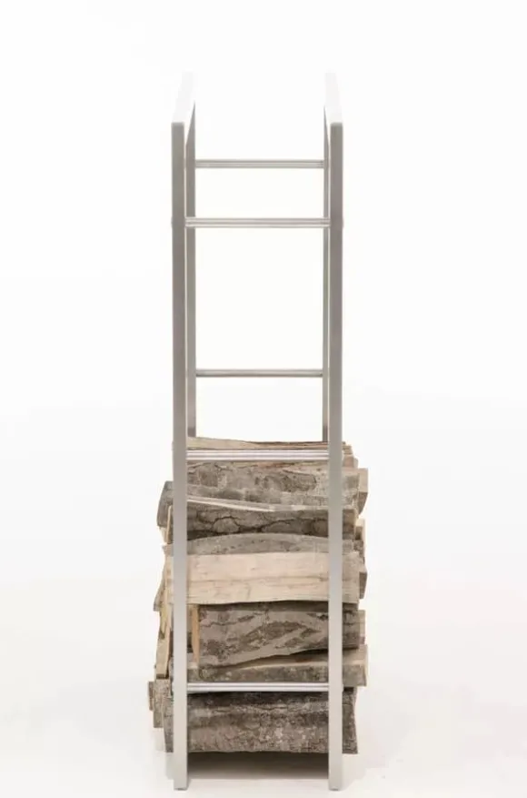 Keri Stainless Steel Firewood Rack - Handcrafted, Durable, Modern Design (25x80x100 cm)