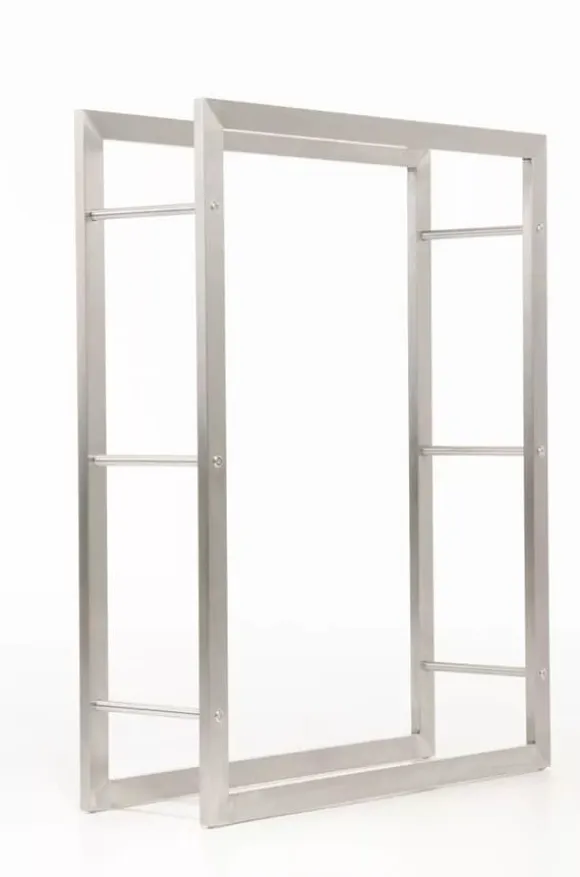 Keri Stainless Steel Firewood Rack - Handcrafted, Durable, Modern Design (25x80x100 cm)
