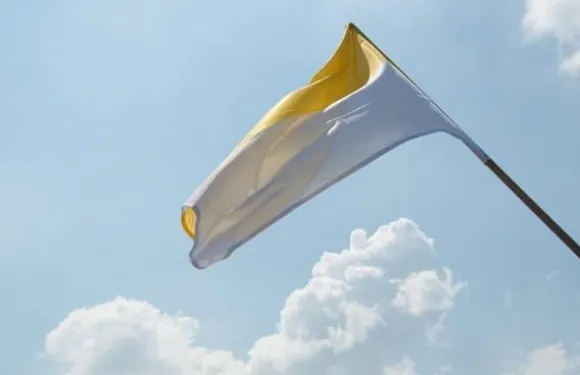 Kirkeflag 112x75 Gul Hvid