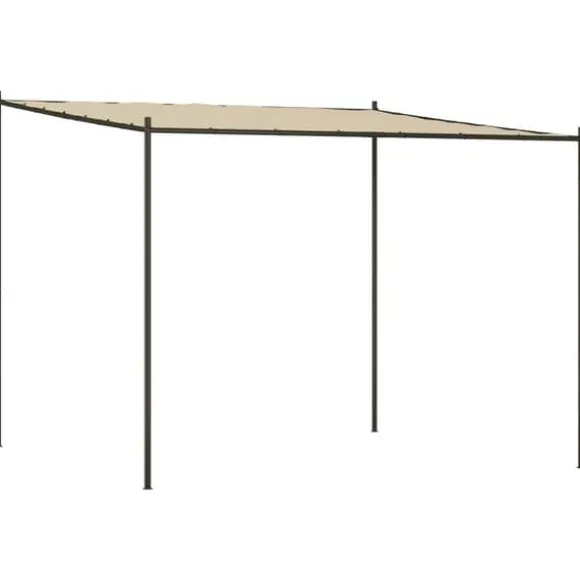 Klassisk pavillon 3x3 m - Vandafvisende polyester med stålstel | Farve: Beige | Størrelse: 3x3 m
