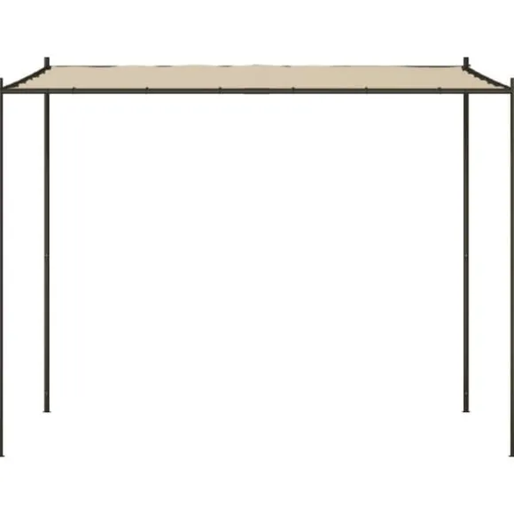 Klassisk pavillon 3x3 m - Vandafvisende polyester med stålstel | Farve: Beige | Størrelse: 3x3 m