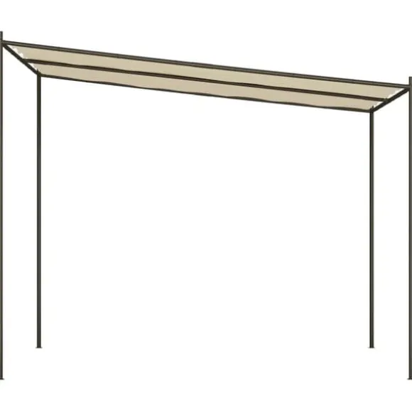 Klassisk pavillon 3x3 m - Vandafvisende polyester med stålstel | Farve: Beige | Størrelse: 3x3 m