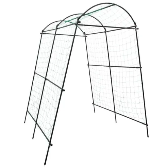 Klatreplante espalier - Havetunnel med net - 1,15×1,83×2,3 m - Justerbar bredde 1,1–1,8 m - Rør Ø19,2 mm - Q195-stål + PP - Sort