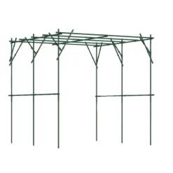 Klatreplante Støtte, Polyethylenbelagt Stålramme, Justerbar Struktur, 223 cm x 223 cm x 223 cm, Triangulært Støtte Design