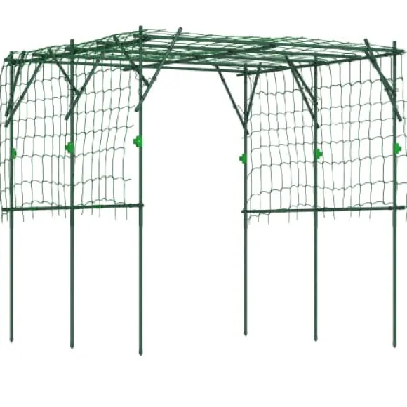 Klatreplante Støtte, Polyethylenbelagt Stålramme, Justerbar Struktur, 223 cm x 223 cm x 223 cm, Triangulært Støtte Design