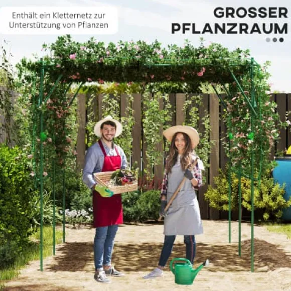Klatreplante Støtte, Polyethylenbelagt Stålramme, Justerbar Struktur, 223 cm x 223 cm x 223 cm, Triangulært Støtte Design