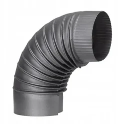 Komfurrør - bøjning - 90 grader - 2mm stål - Ø 120 mm - sort