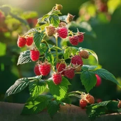 Kompakt sommerhindbær - Sæt med 4 - Rubus idaeus - Højde 50-60cm - ⌀15cm