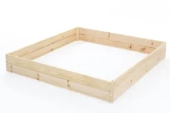Kompakt 120x120x18 cm fyrretræs højbed med bunddug til bybalkoner