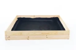 Kompakt 120x120x18 cm fyrretræs højbed med bunddug til bybalkoner