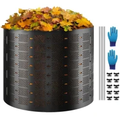 Kompostbeholder 220 gallon, udendørs, udvidelig, nem at opstille, rummelig med hurtig produktion af frugtbar jord.