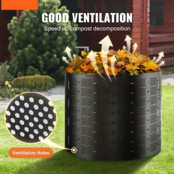 Kompostbeholder 220 gallon, udendørs, udvidelig, nem at opstille, rummelig med hurtig produktion af frugtbar jord.