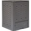 Kompostbeholder 300 L i rattanlook | Størrelse: 60x60x83 cm | Farve: Brun
