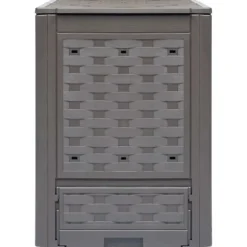 Kompostbeholder 300 L i rattanlook | Størrelse: 60x60x83 cm | Farve: Brun