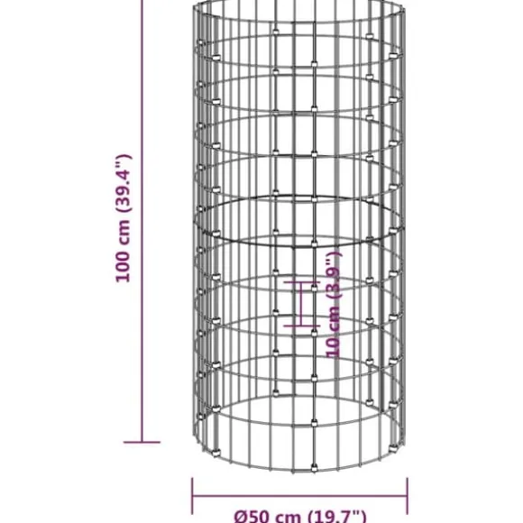 Kompostbeholder i galvaniseret stål - Ø50x100 cm | Farve: Stålgrå | Størrelse: Ø50x100 cm
