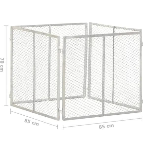 Kompostbeholder i galvaniseret jern - Robust lugtfri opbevaring | Størrelse: 85x85x70 cm