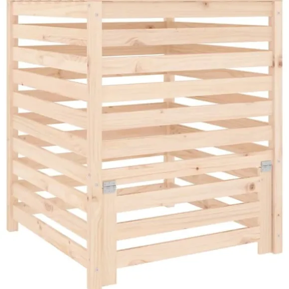 Kompostbeholder i massivt fyrretræ - Robust design | Størrelse: 82,5x82,5x99,5 cm