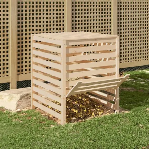 Kompostbeholder i massivt fyrretræ - Robust design | Størrelse: 82,5x82,5x99,5 cm