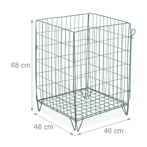 Kompostbeholder, Metal, 68x46x46 cm, Grøn