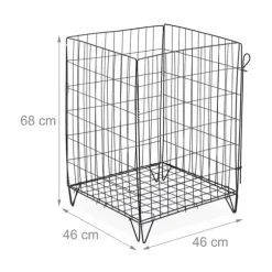 Kompostbeholder, metalnet, 68x46x46 cm, sort