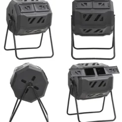 Kompostbeholder til have 73x64x95 cm 160 l sort - Kompostbeholder - Kompostbeholdere - Home & Living