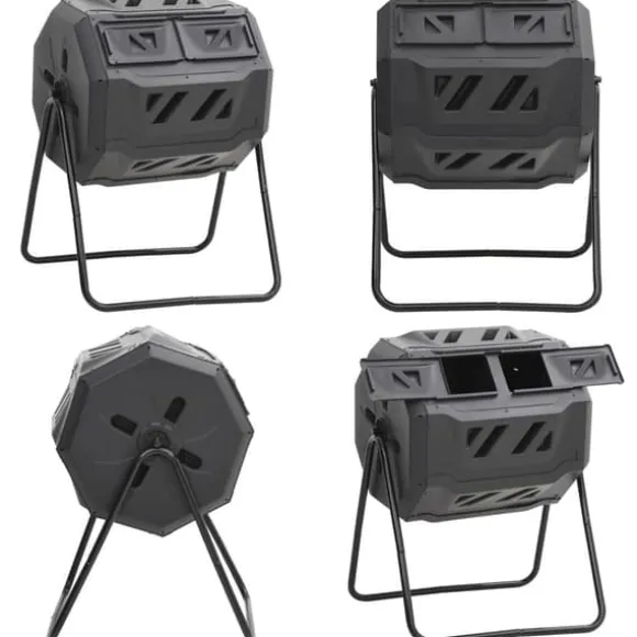 Kompostbeholder til have 73x64x95 cm 160 l sort - Kompostbeholder - Kompostbeholdere - Home & Living