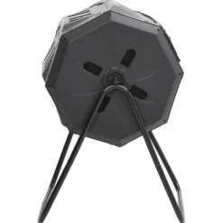 Kompostbeholder til haven 160L - 360° roterende design | Farve: Sort | Størrelse: 73x64x95 cm